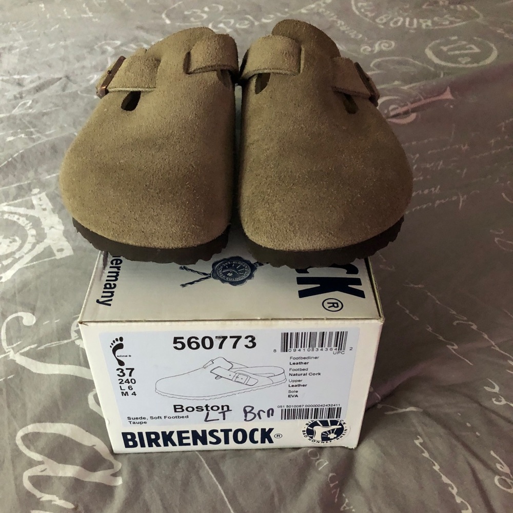 Birkenstock suede clogs